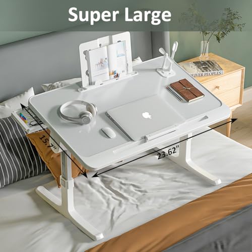 ZORBES® Folding Laptop Desk on Bed Adjustable Height and Tilting Laptop Desk with Drawers, Phone Stand & 4 USB Ports Large Laptop Desk Bed Table for Reading, Writing, Working at Home