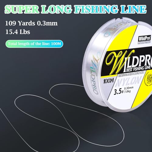 ZORBES® Fishing Wire 100m 0.3mm Fishing Line Clear Nylon String Invisible Hanging Beading Wire Strong Abrasion Resistant Monofilament Fishing Line