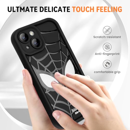 ZORBES® Compatible with Phone 15 Case Cartoon Soft Silicone Anti-Scratch Bumper with Enhanced Camera Lens Stylish for iPhone 15 3 PCS Black