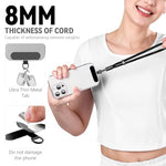 ZORBES® Phone Neck Lanyard, Fashion Nylon Woven Neck Phone Strap with Metal Insert Plates, Adjustable Sliding Cord Lock Design, Detachable Hands-Free Crossbody 60 °Swivel Phone Sling Strap, Black