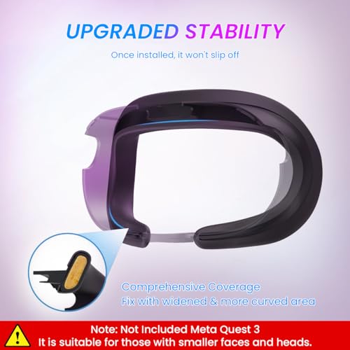 ZORBES® VR Face Pad for Meta Quest 3 Silicone Cushion Mask Reusable Headset Accessories 3PCS