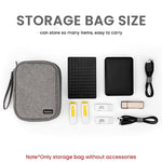 ZORBES® Carrying Case for Ssd Hard Drive Storage Bag Double Layer for Two 2.5 Inch Ssd Hard Drive Oxford Cloth Accessory Bag Not Include Ssd Accessories Grey X 2