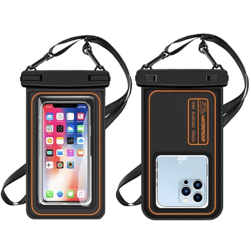 ZORBES® IPX8 Waterproof Mobile Pouch for 7.5'' Phones 30M Underwater Dry Bag with PVC Touchscreen, Secure Lock Seal, Detachable Sling Strap for Swimming, Snorkeling, Beach & Water Sports