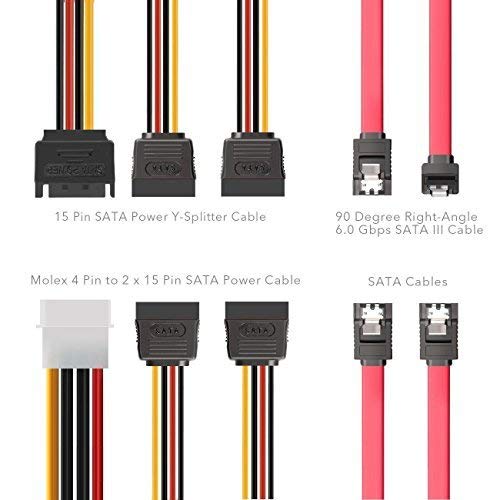 Verilux SSD/HDD Mounting Kit for 2.5 to 3.5 Inch Drives with Dual Bracket Frame and SATA Cables