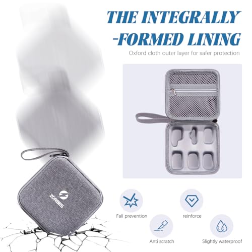 ZORBES® Carrying Case for DJI Action 2, Hard Shell EVA Protective Carrying Case Travel Bag with Lanyard, Waterproof Storage Bag Handbag, for DJI Action 2 Camera Accessories, Grey