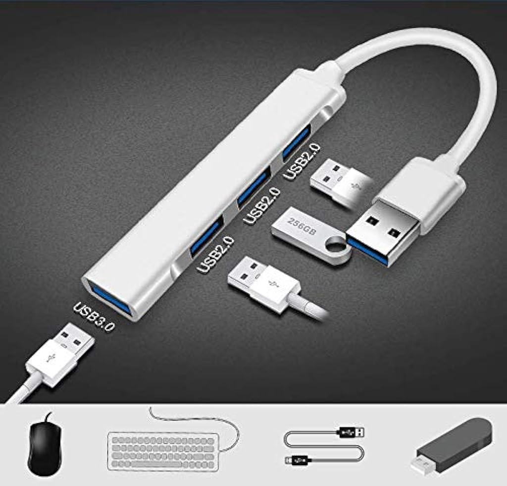 Verilux® USB C Hub, USB Hub with 4 USB Ports, High Speed Aluminum Type C Hub Compatible with MacBook, Windows, C-Type Smartphones and Other Type-C Devices (Space Grey,nonsupport MacBookAir M1) - verilux