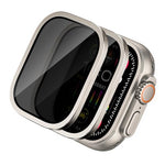 ZORBES® 2 Pack for Apple Watch Ultra 2 / Ultra 1 Screen Protector 49mm, 25 Degree Privacy 9H Tempered Glass Titanium Alloy Frame Touch Sensitive Waterproof HD Glass Film for iWatch Ultra 49mm