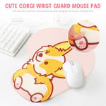 ZORBES® Kawaii Cartoon Puppy Mouse Pad with Wrist Rest Ergonomic Gel Smooth Lycra Cover Anti-Slip Base Office Gaming Anime Theme Spandex Silicone Material Color MH074 2PCS
