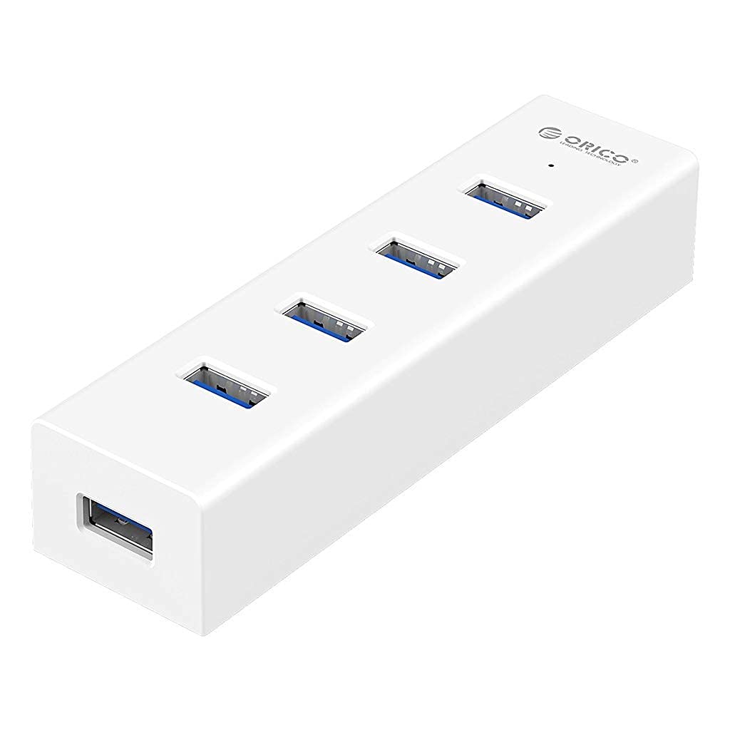 Verilux® 4-Port USB 3.0 Hub SuperSpeed for MacBook, Chromebook, Laptop, Surface and More- White - verilux