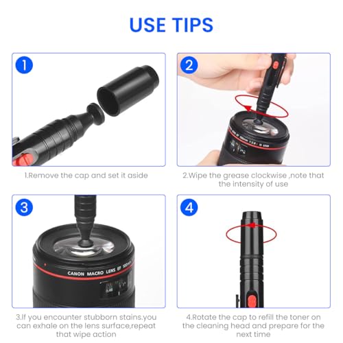 ZORBES® Professional 14-in-1 Camera Cleaning Kit, Camera Cleaning Travel Kit for DSLR Camera Canon Sony Nikon, Ideal for Cleaning Lenses, Cameras, Filters, Displays, Monitors, Game Consoles, Keyboard