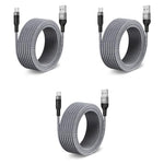 Verilux® 16.4FT USB to Type C Cable 15W 3A Fast Charging Nylon Braided Data Transmission Compatible with Phone Tablet Ps5 More Devices Silver 3 PCS