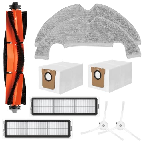 Verilux® Replacement Accessories for Mi Robot Vacuum X10 Set of 9Pcs Replacement Accessories Includes Main Brush, Side Brushes, Mop Cloth, Dust Collection Bags, Filters, X10 Vacuum Cleaner Accessories