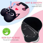 ZORBES® Mouse Pad with Wrist Rest Ergonomic Silicone Smooth Lycra Cover Kawaii Cartoon Pink Gaming Office Anti-Slip 3PCS