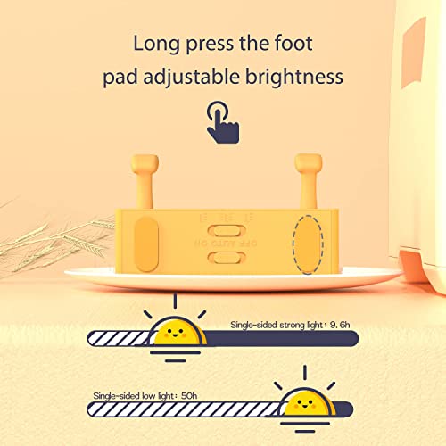 ZORBES® Night Lamp for Bedroom Cute Cartoon Toast LED Desk Lamp Night Light for Kids Smile Face Dimmable Night Light with Timing Function USB Rechargable Night Lamp Christmas Gifts for Kids Boys Girls