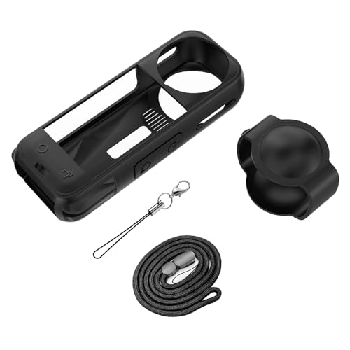 ZORBES® Silicone Protective Case for Insta360 X5, Shockproof Soft Cover with Lens Cap, All-Round Camera Body Protection, Precision Fit, Charging Port Access, Wrist Strap