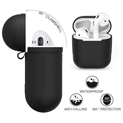 Verilux AirPods Accessories Kit with 6pcs Silicone Cover Case and Anti Lost Strap | Black