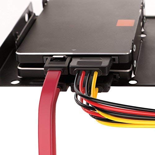 Verilux SSD/HDD Mounting Kit for 2.5 to 3.5 Inch Drives with Dual Bracket Frame and SATA Cables