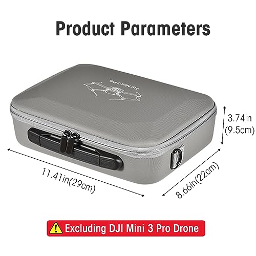 ZORBES® Carrying Case for DJI Mini 3 Pro with Shoulder Strap Hard Storage Bag for Accessories Travel Not Included DJI Mini 3 Pro 3PCS
