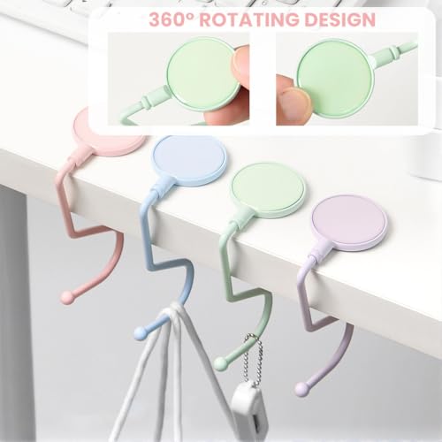 ZORBES® Pack of 4Bag Holders for Table Non-Slip Bag Hook Holder Table Handbag Holder Hook Bags Handbag Bag Stand