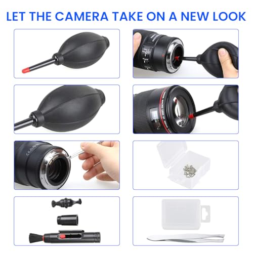 ZORBES® Professional 14-in-1 Camera Cleaning Kit, Camera Cleaning Travel Kit for DSLR Camera Canon Sony Nikon, Ideal for Cleaning Lenses, Cameras, Filters, Displays, Monitors, Game Consoles, Keyboard