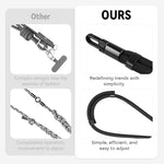 ZORBES® Phone Neck Lanyard, Fashion Nylon Woven Neck Phone Strap with Metal Insert Plates, Adjustable Sliding Cord Lock Design, Detachable Hands-Free Crossbody 60 °Swivel Phone Sling Strap, Black