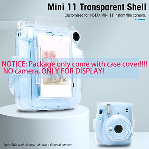 ZORBES® Instax Mini 11 Case Cover, Crystal Protective Camera Case for Fujifilm Instax Mini 11, with Flim Sheet Holder, Easy Install Shell Cover with Shoulder Strap for Intex Camera Mini 11 (case only