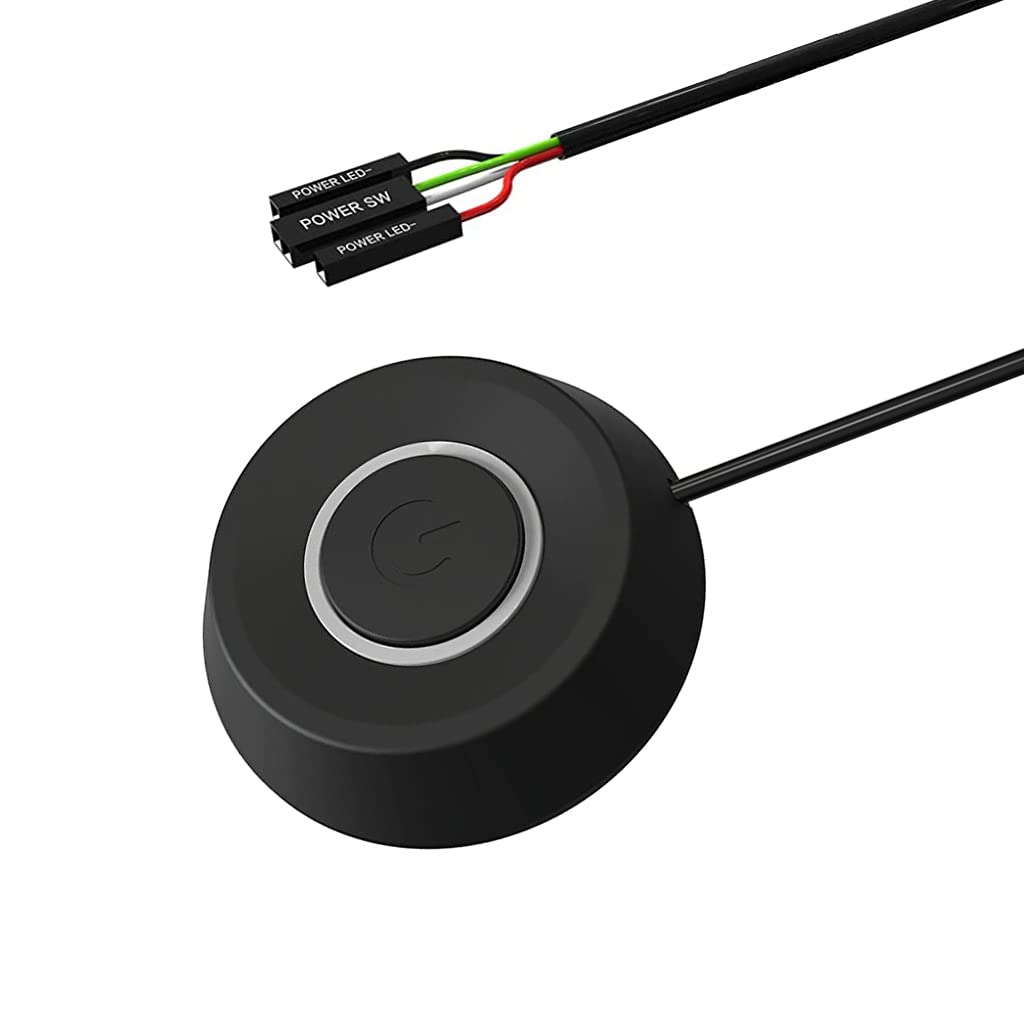 Verilux PC Power Button for Desktop Computer with LED and 2m Cables | External DIY Switch