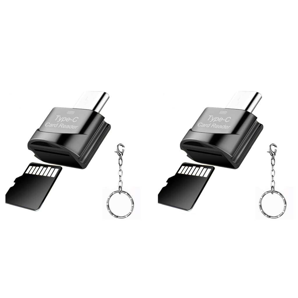Verilux TF Card Reader for USB C Devices with OTG Function | Includes 2PCS and Keychain