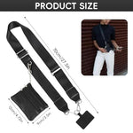 ZORBES® Fashion Phone Strap with Small PU Cash Bag Removable Shoulder Strap Insert Sheet Anti-lost Universal Adjustable Polyester for Travel Daily 3 PCS