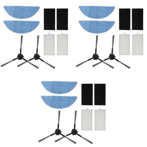 Verilux® 18PCS Replacement Accessories for Ecovacs Deebot Y1 Pro Robot Vacuum Cleaner Filtration Nets Sweeping Brushes Cleaning Tools