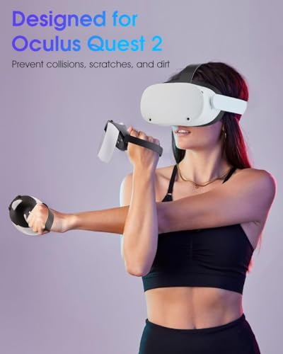 ZORBES® Controller Grips Cover for Oculus Quest 2, Non-Slip Texture - VR Accessories Compatible with Meta Quest 2, Silicone Controller Grip Covers with Adjustable Ankle Straps Use - verilux