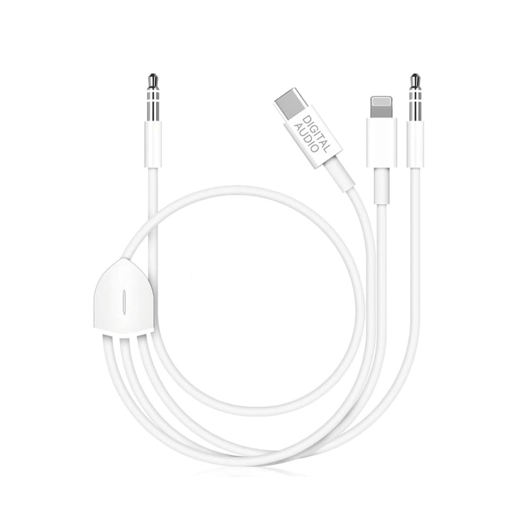 Verilux Audio Aux Cable for Phones and Speakers with 16.4 ft Length and Braided Cord | 24K Gold‑Plated Connectors