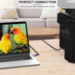 Verilux® 2 in 1 USB Printer Cable, 6.6FT/2M Dual USB A Male to USB B 2.0 Scanner Cable, 480 Mbps Data Transfer Computers for Gold Plated Printer Cable for HP, Canon, Dell, Epson, Lexmark