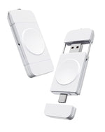 ZORBES® Wireless Watch Charger for Apple Watch, 2 in 1 USB A/USB C Portable Charger Plug and Go Wireless Charger for Apple Watch Series Ultra 8 7 SE 6 5 4 3 2 1, White