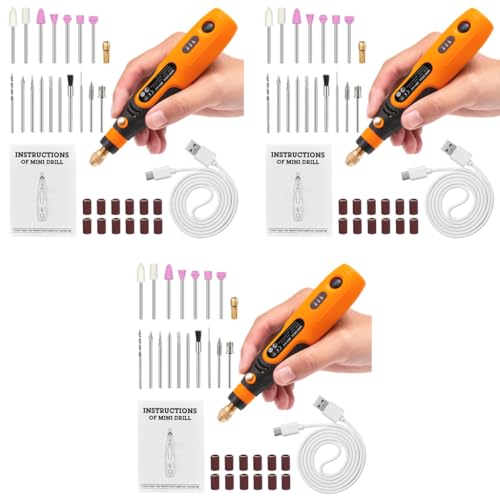 Verilux® 96PCS Mini Kit USB Rechargeable 3 Speed Small Drill for Craft Engraving Polishing Grinding Cleaning