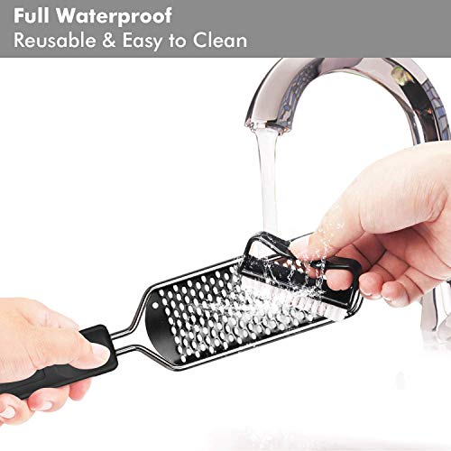 ZORBES® Stainless Steel Rasp Callus Filer Blade Foot Care Scraper Easy Use Clean File for Wet Dry Feet Pack of 1 Black 3PCS