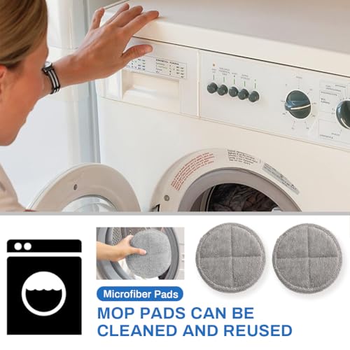 Verilux® 6PCS Replacement Mop Pads for AGARO Floor Scrubber 16cm 6.3 inches Water Absorbent Scrubbing Cleaning Universal