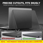 ZORBES® Laptop Cover for MacBook Air 13.6 Inch M4 A3240 M3 A3113 M2 A2681 Matte Anti-fingerprint Hard Shell Case Cover for Apple New Mac Book 13 Inch Case 2025 2024 2022 Release, Anti-slip Pads, Black