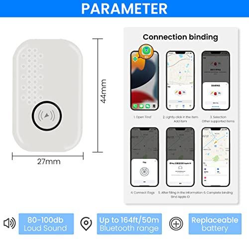 ZORBES® Smart Bluetooth Item Finder with 80db Sound Alarm, Item Locator with 30m Searching Range, Key Finder Compatible with Apple Find My, Tracker Item Locator for Bag, Wallet, Suitcases