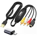 ZORBES® VHS to Digital Converter,USB2.0 Video Cpture Card,RCA AV to USB Audio Video Converter 1080P Capture Device Convert VHS VCR DVD Digital Adapter Compatible with Windows Mac OS