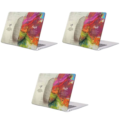 Verilux® Digital Print Laptop Cover for MacBook Air 13.3 Inch M1 A2337 A2179 A1932 Hard Shell Case Compatible with Mac Book 2020 2019 2018 Release Flexible Plastic Protective 3 PCS