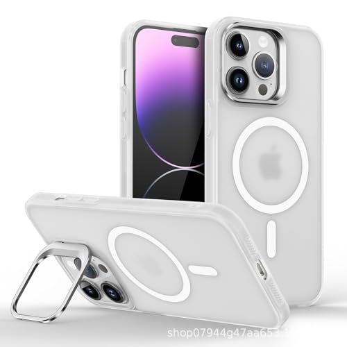 ZORBES® Phone Case for Phone 16 Pro Max Sleek White TPU Matte Phone Case with Lanyard 2 in 1 Magnetic Lens Protector Frame Design, Magnetic Phone Case for Mag safe Support Wireless Charging