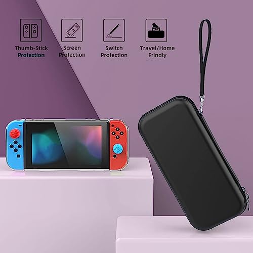 ZORBES® For Nintendo Switch All-in-One Accessory Set with Carrying Case, Cover, Screen Protector, Thumb Grips, and Strap - Perfect Fit and Full Protection for Ultimate Gameplay Experience