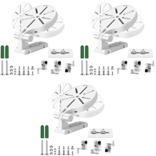 ZORBES® Security Camera Wall Mount Adjustable Stand with Cable Storage No Drill Bracket Dome L-Shaped for CCTV Baby Monitor IP Webcam Indoor Outdoor 3PCS