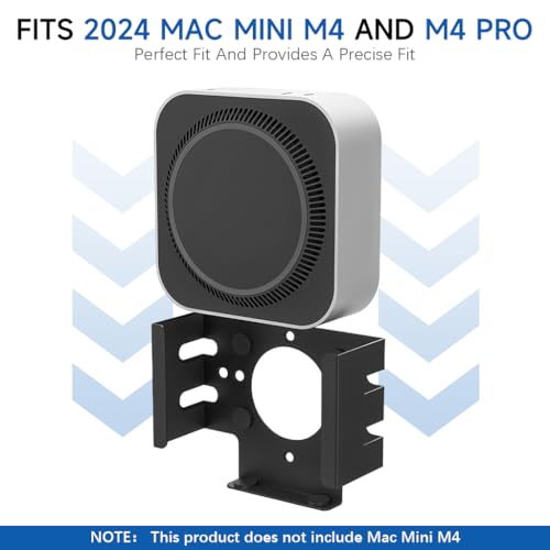 ZORBES® Mac mini M4 Mount Under Desk Holder Screw Fixed Wall Metal Bracket Rack 2024 Organizer for Accessories 2 PCS