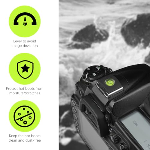 ZORBES® 4PCS Camera Flashlight Hot Shoe Cover with Bubble Spirit Level Protector Cap for Canon Nikon Panasonic Fujifilm Olympus Pentax Sigma DSLR SLR Evil Camera