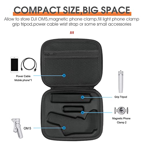 ZORBES® Storage Bag for DJI Osmo Mobile 5, Hard Shell Portable Case Phone Stabilizer Carrying Case for DJI OM 5-Handheld 3-Axis Smartphone Gimbal Stabilizer and Accessories(Case Only)