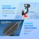 ZORBES® Pocket 3 Suction Cup Mount Fliexible View Angle 1/4'' Screw Strong Suction Cup Mount for Insta360 X3 X4 X2 Go 3S for GoPro Max Mini Hero13 12 11 10 9 8 7 6 Pocket3 2 Action 5 Pro 4 Accessories