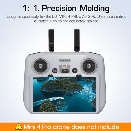 ZORBES® Silicone Case for DJI Air 3 RC 2 Remote Controller Protective Cover Sleeve Anti-slip Mini 4 Pro Accessories Only 3 PCS