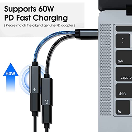 Verilux® Type C to Type C & 3.5mm Jack 2 in 1 USB C Adapter to Audio Jack & PD Fast Charging Compatible with Galaxy S22 S21 Ultra 5G S20 S20+ Plus Note 20, More Type C Devices